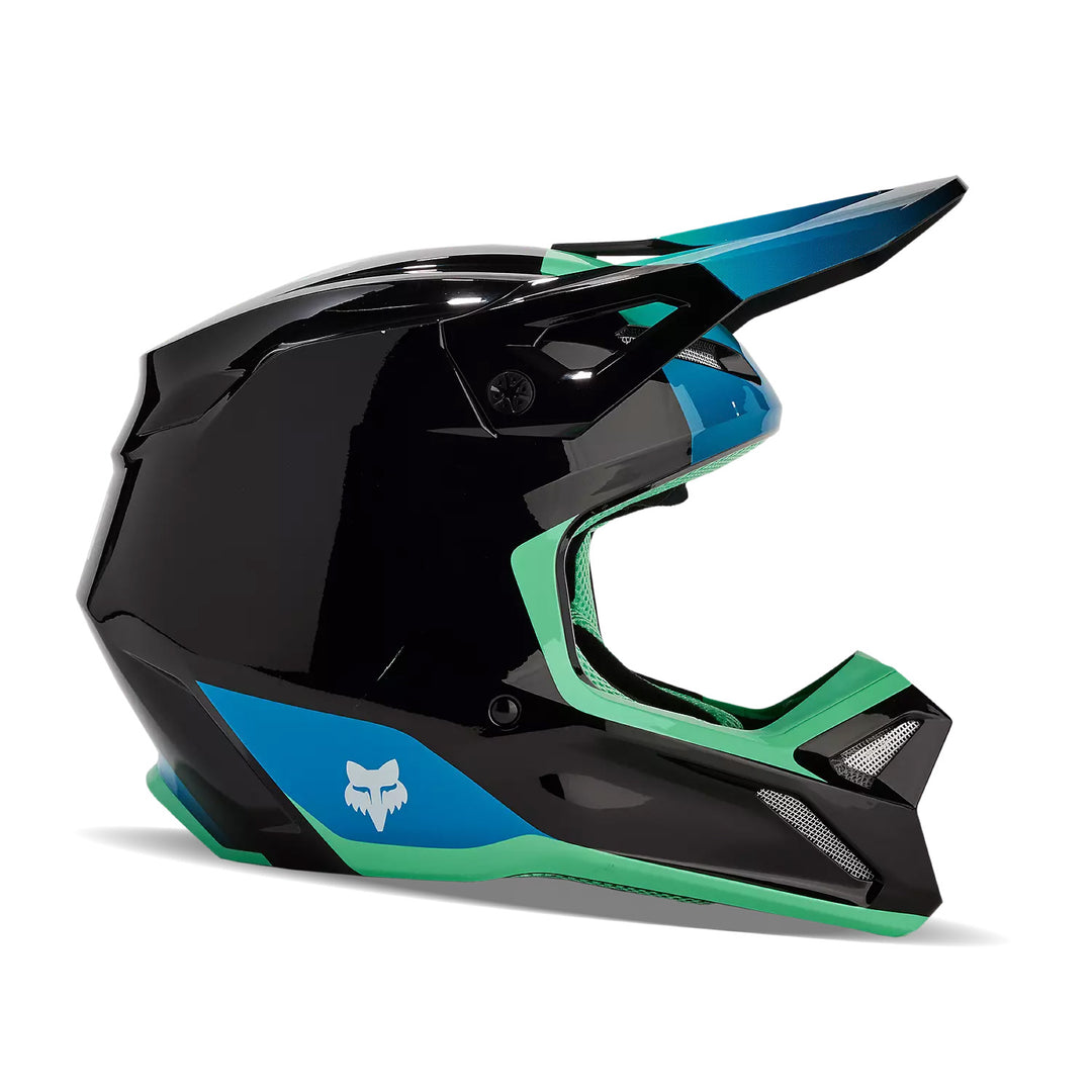 Fox Racing V1 Ballast Helmet Black/Blue - Side View