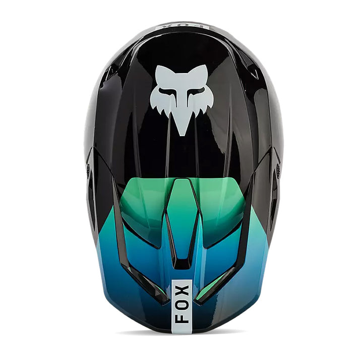 Fox Racing V1 Ballast Helmet Black/Blue - Top Down View
