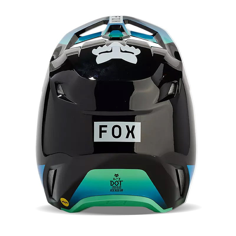 Fox Racing V1 Ballast Helmet Black/Blue - Rear View