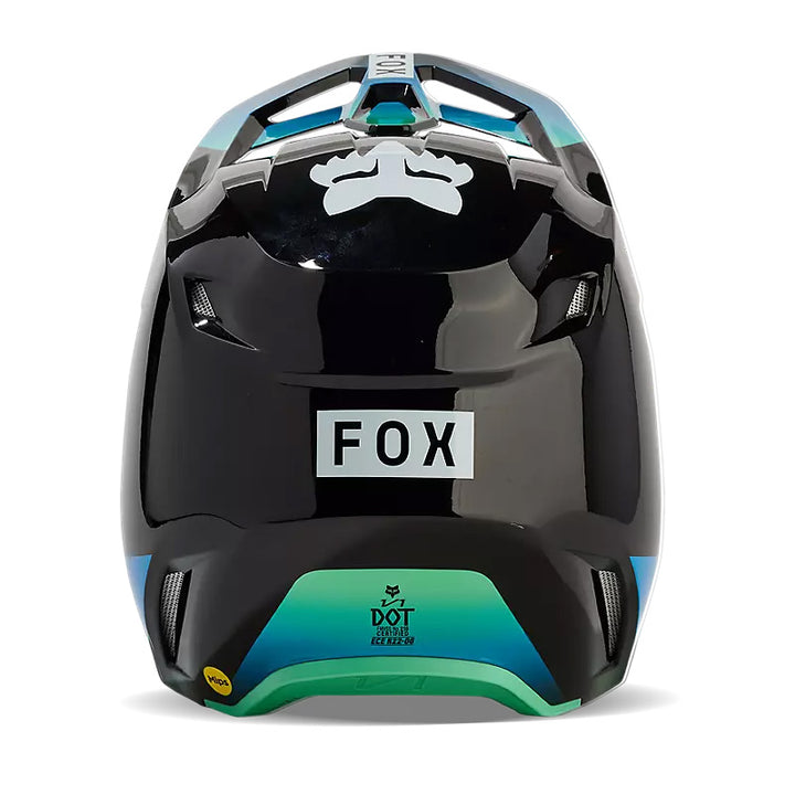 Fox Racing V1 Ballast Helmet Black/Blue - Rear View