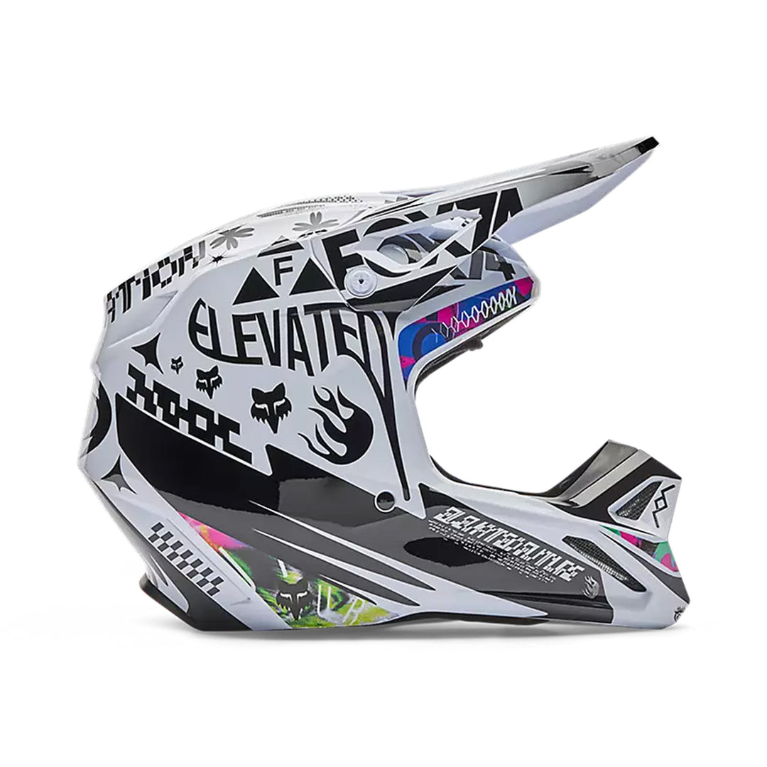 Fox Racing V1 Image Cosmo Helmet White/Black - Right Side View