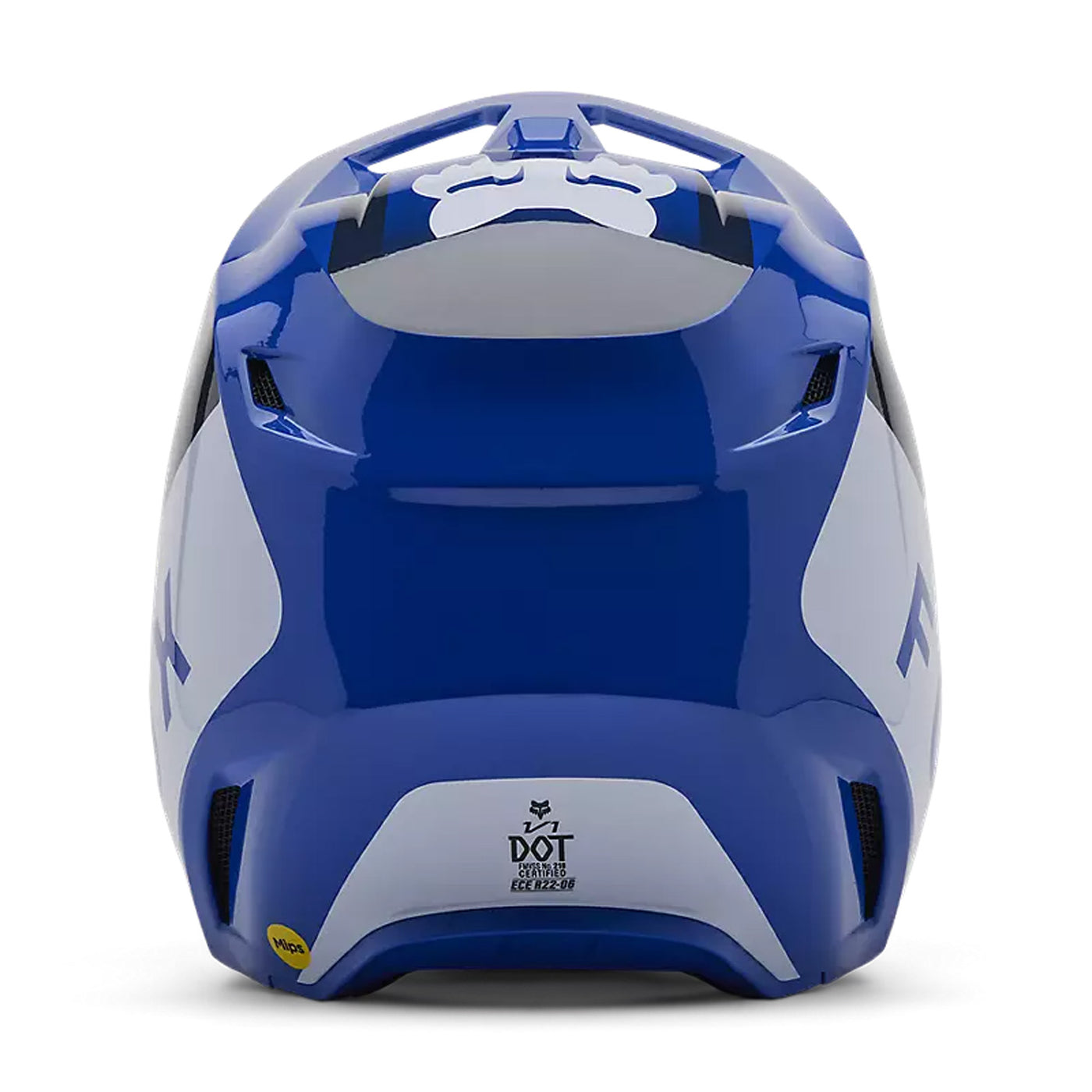 Fox Racing V1 Lean Helmet Blue - Rear View