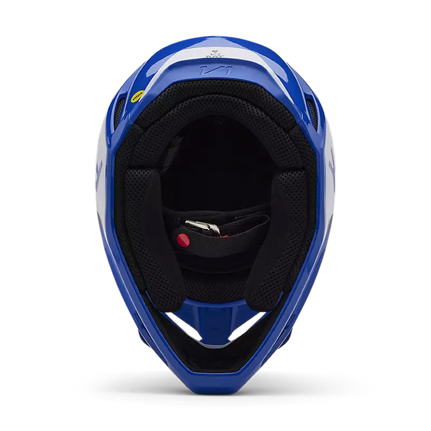 Fox Racing V1 Lean Helmet Blue - Bottom Up View