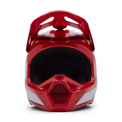 Fox Racing V1 Lean Helmet Fluorescent Red - Front View