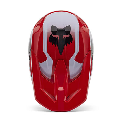 Fox Racing V1 Lean Helmet Fluorescent Red - Top Down View