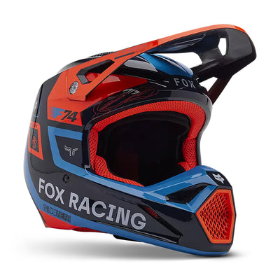 Fox Racing V1 Race Spec Helmet Midnight Blue - Front Side View