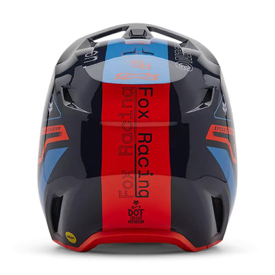 Fox Racing V1 Race Spec Helmet Midnight Blue - Rear View