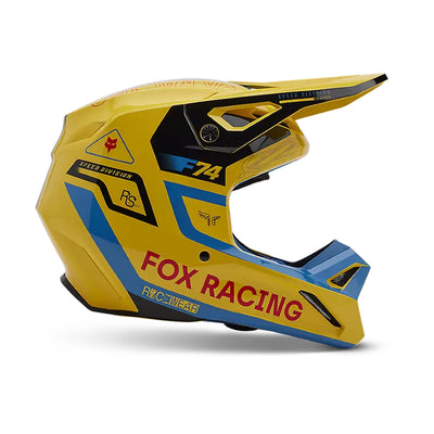 Fox Racing V1 Race Spec Helmet Pale Yellow - Side View