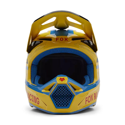 Fox Racing V1 Race Spec Helmet Pale Yellow - Front View