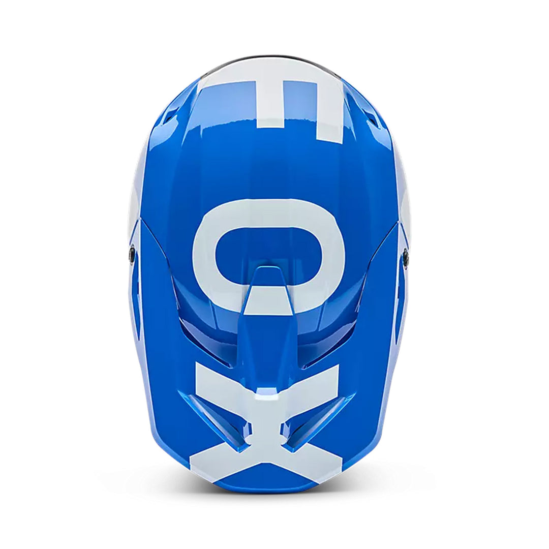 Fox Racing V1 Shield Helmet Blue - Top Down View
