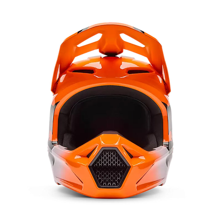 Fox Racing V1 Shield Helmet Fluorescent Orange - Front View