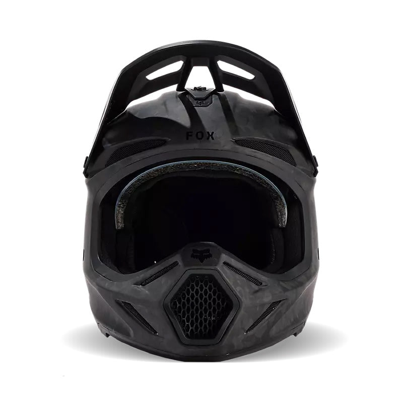 Fox Racing V3 RS Carbon Helmet Matte Black - Front View