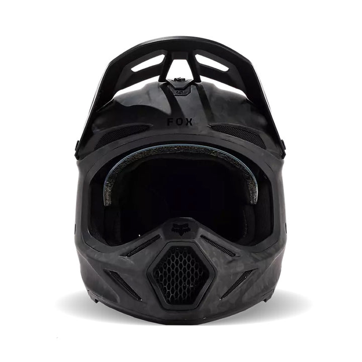Fox Racing V3 RS Carbon Helmet Matte Black - Front View