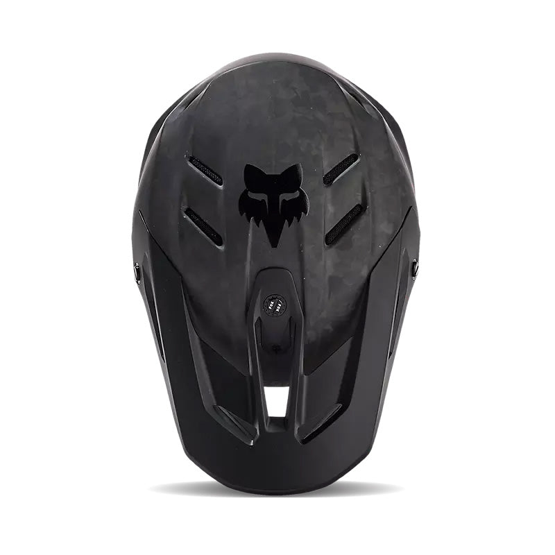 Fox Racing V3 RS Carbon Helmet Matte Black - Top Down View
