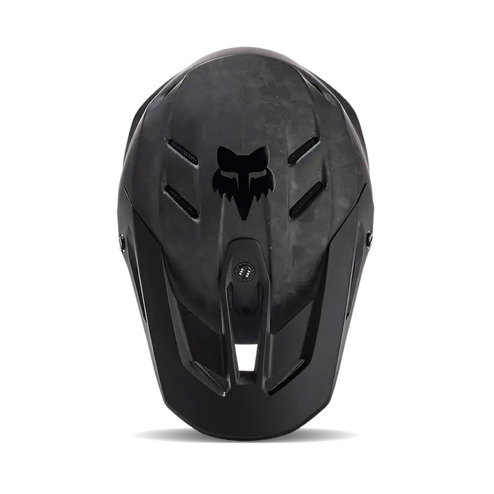 Fox Racing V3 RS Carbon Helmet Matte Black - Top Down View