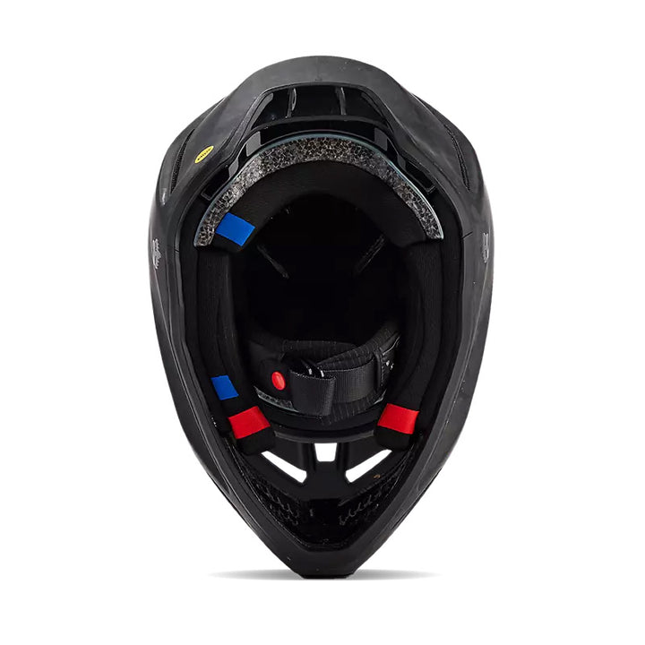 Fox Racing V3 RS Carbon Helmet Matte Black - Bottom Up View