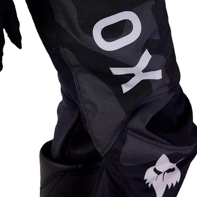 Fox Racing Youth 180 Bnkr Pants Black Camouflage - Close-Up of Knee Details