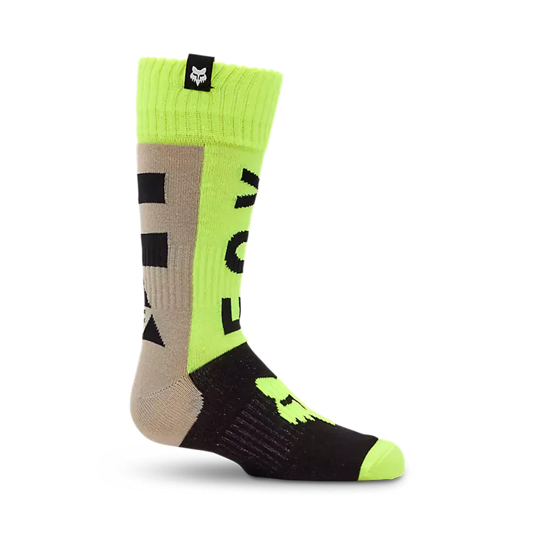 Fox Racing Youth 180 Collect Socks Grey/Yellow - Side View