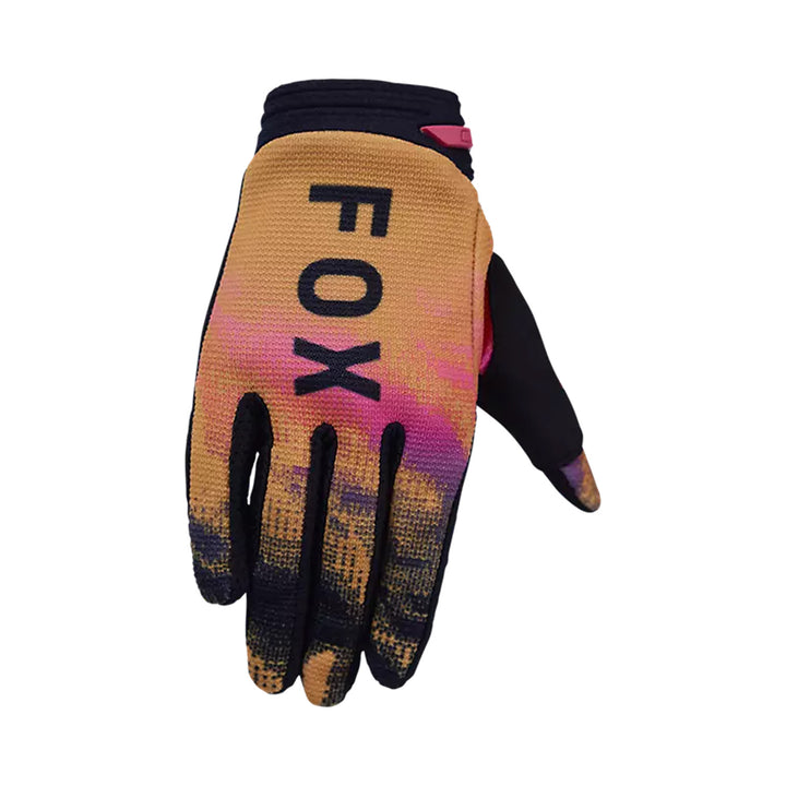 Fox Racing Youth 180 Kairos Gloves Tangerine - Back of Hand View