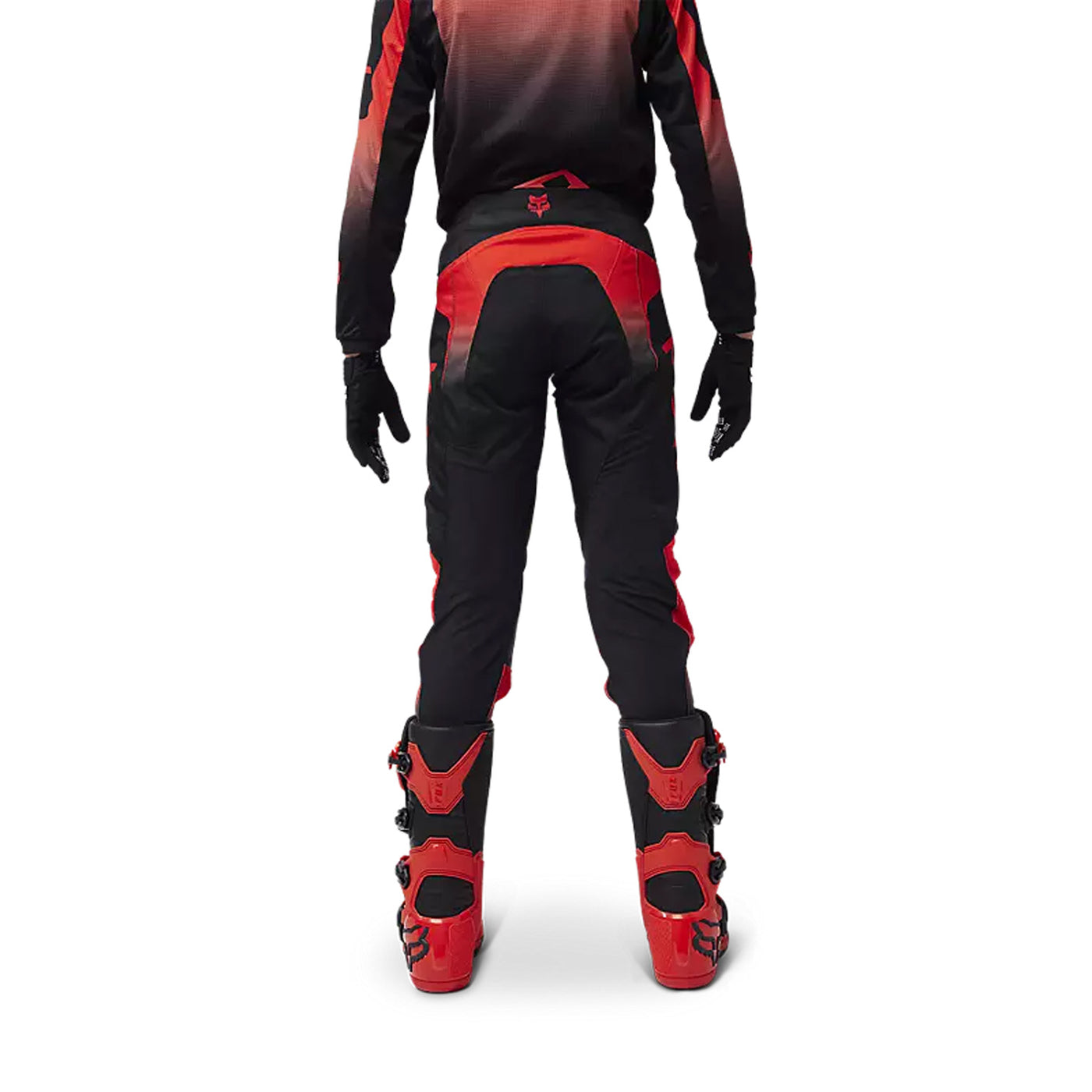 Fox Racing Youth 180 Lean Pants Fluorescent Red - Rear View of Model Posing in Pants