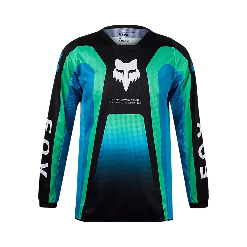 Fox Racing Youth 180 Ballast Jersey Black/Blue - Front View
