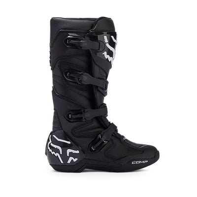 Fox Racing Youth Comp Boots Black - Outer Side View