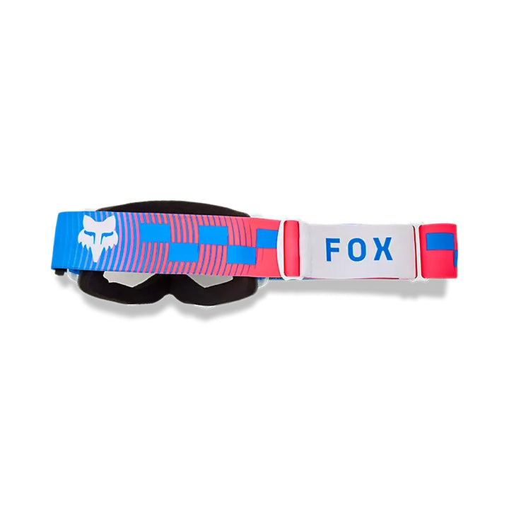 Fox Racing Youth Main Collect Mirrored Lens Goggles Blue/Pink - Rear View with Strap Extended to One Side