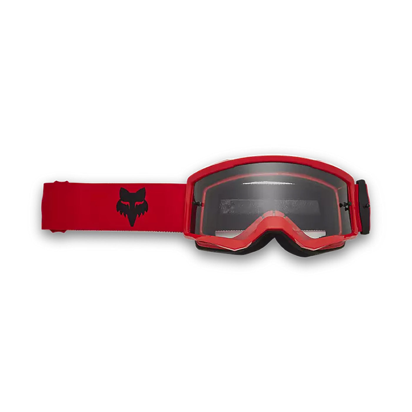 Fox Racing Youth Main Core Goggles Fluorescent Red - Front View with Side Strap