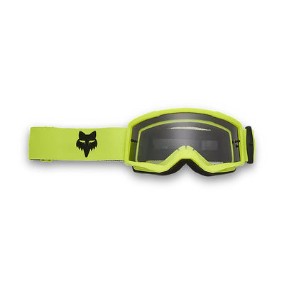 Fox Racing Youth Main Core Goggles Fluorescent Yellow - Front View with Side Strap