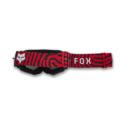 Fox Racing Youth Main Impression Mirrored Lens Goggle Fluorescent Red - Rear View with Side Strap