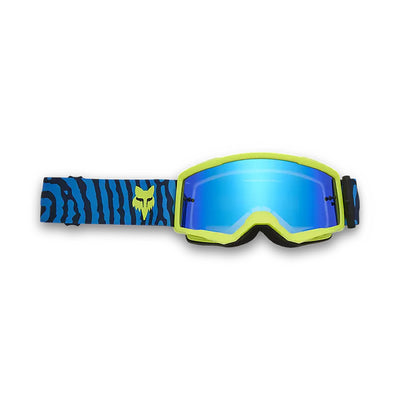 Fox Racing Youth Main Impression Mirrored Lens Goggle True Blue - Front View with Side Strap