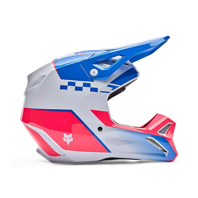 Fox Racing Youth V1 Collect Helmet Blue/Pink - Right Side View
