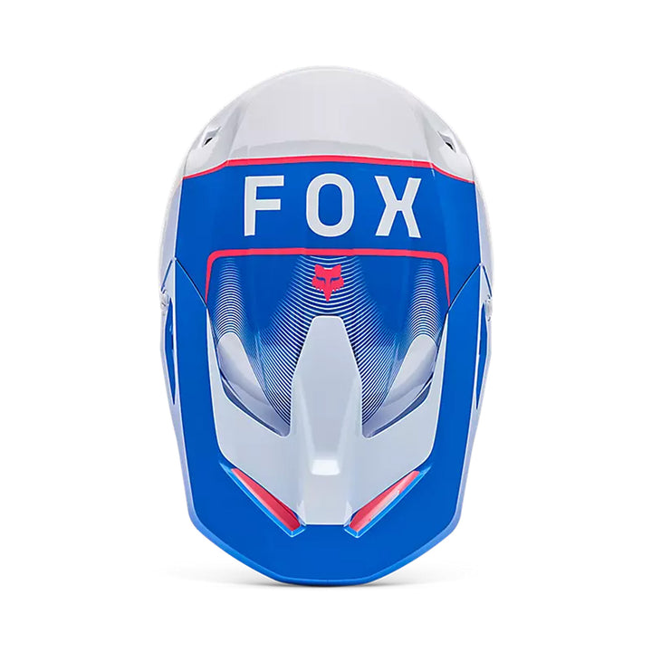 Fox Racing Youth V1 Collect Helmet Blue/Pink - Top Down View