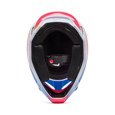 Fox Racing Youth V1 Collect Helmet Blue/Pink - Bottom Up View