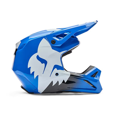 Fox Racing Youth V1 Shield Helmet Blue - Right Side View