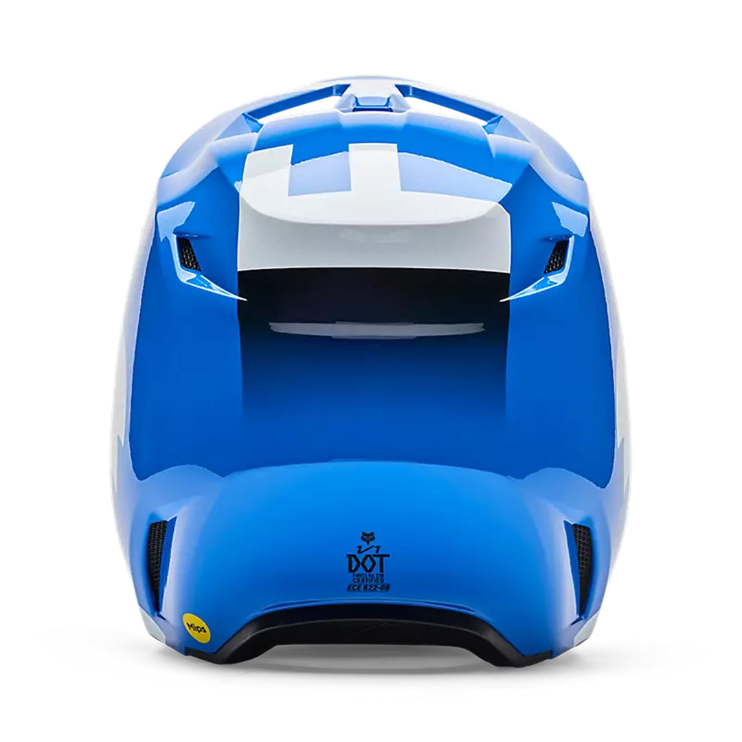 Fox Racing Youth V1 Shield Helmet Blue - Rear View