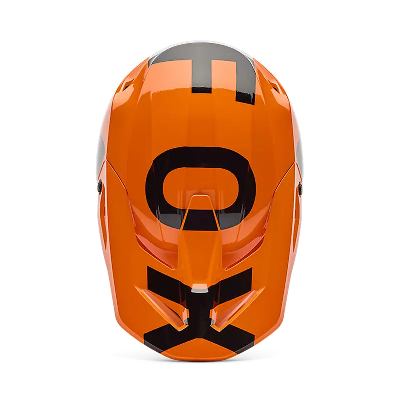 Fox Racing Youth V1 Shield Helmet Fluorescent Orange - Top Down View