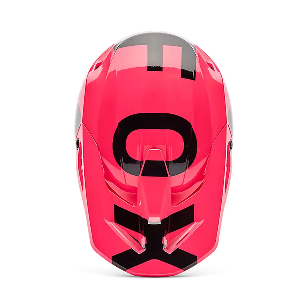 Fox Racing Youth V1 Shield Helmet Pink - Top Down View