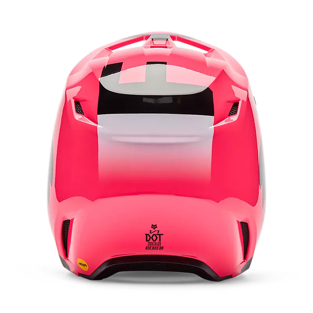 Fox Racing Youth V1 Shield Helmet Pink - Rear View