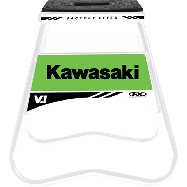 FACTORY EFFEX Bike Stand V.1 Kawasaki White - Full Front View