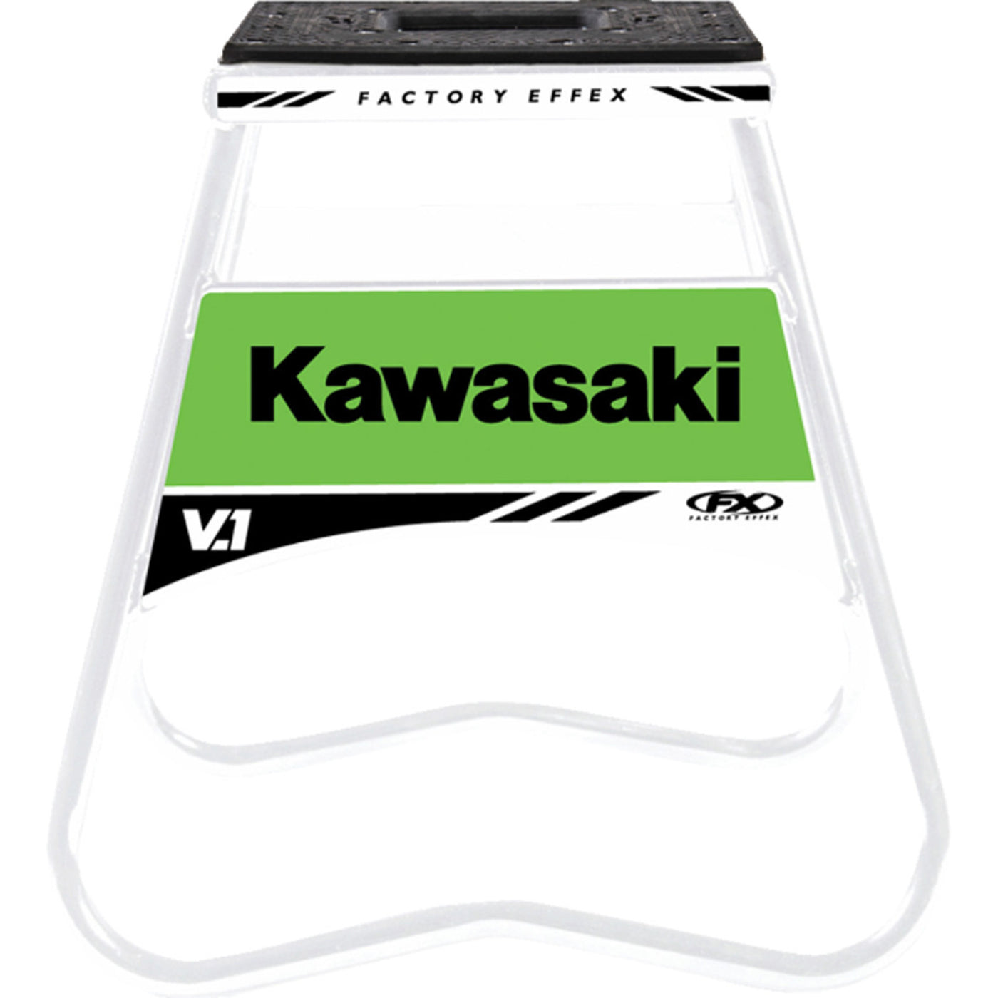 FACTORY EFFEX Bike Stand V.1 Kawasaki White - Full Front View