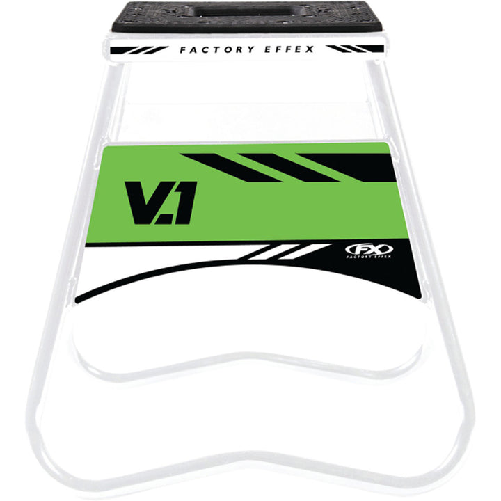 FACTORY EFFEX Bike Stand V.1 Kawasaki White/Green - Full Front View