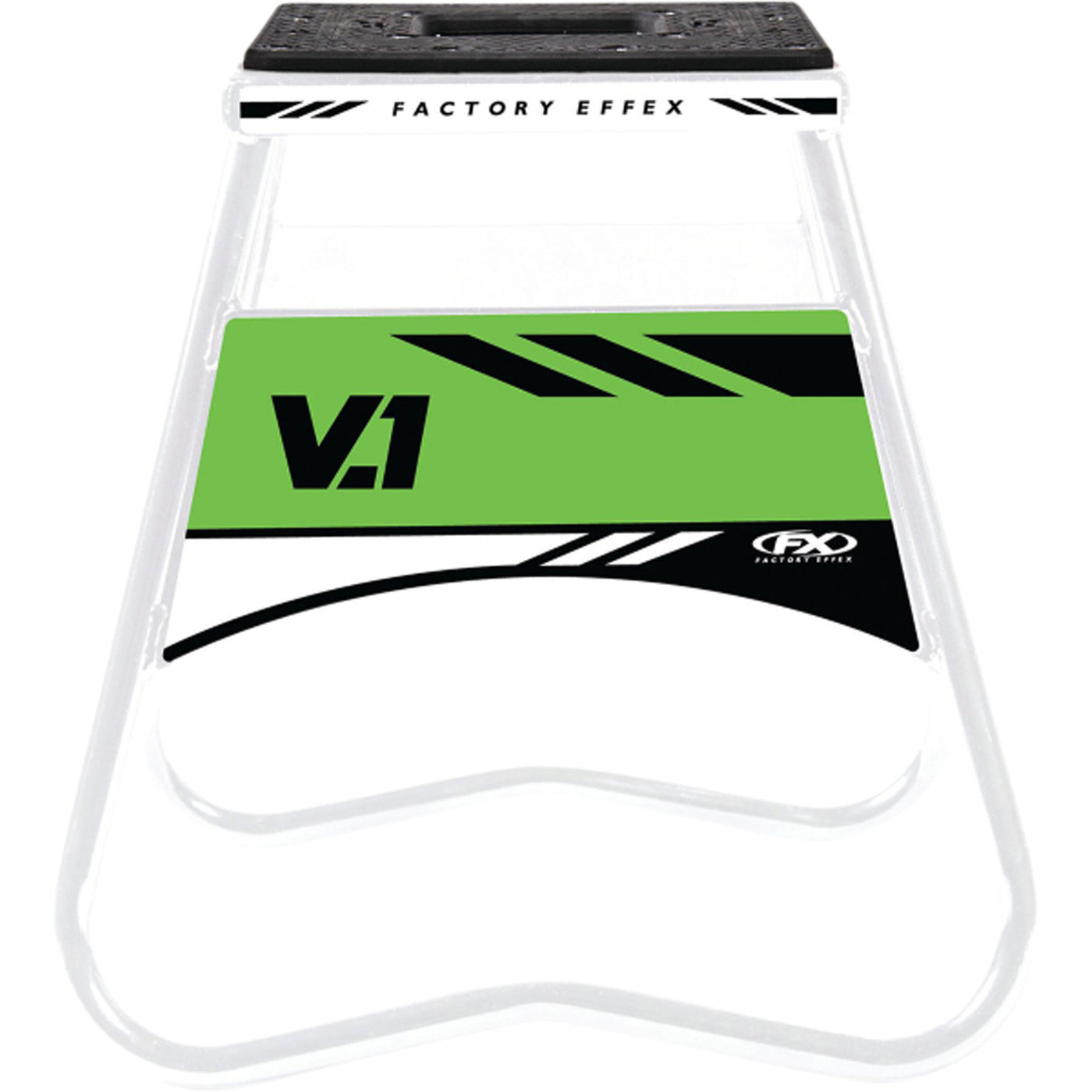 FACTORY EFFEX Bike Stand V.1 Kawasaki White/Green - Full Front View