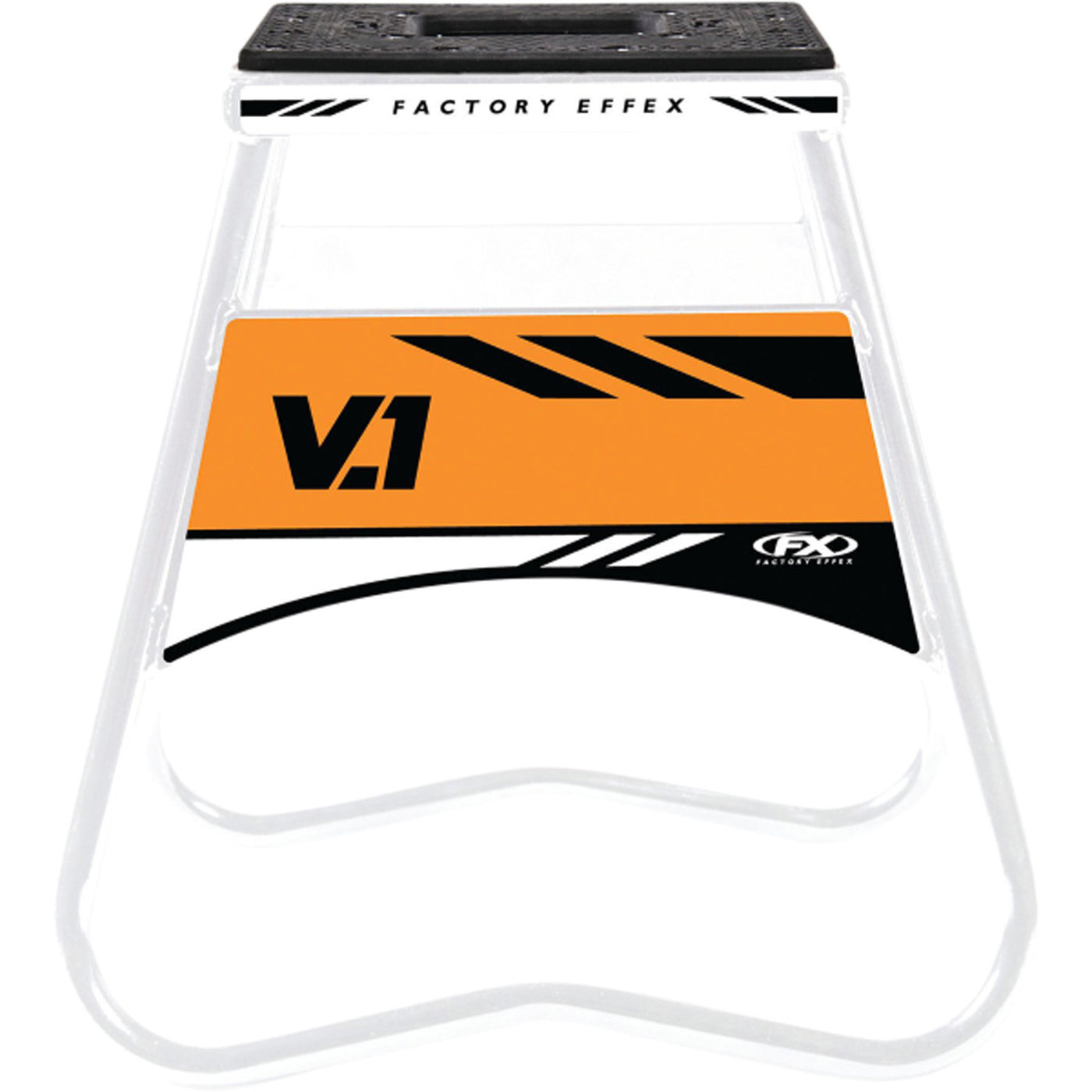 FACTORY EFFEX Bike Stand V.1 KTM White/Orange - Full Front View
