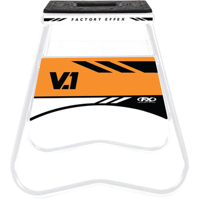 FACTORY EFFEX Bike Stand V.1 KTM White/Orange - Full Front View