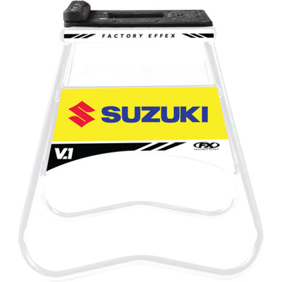 FACTORY EFFEX Bike Stand V.1 Suzuki White/Yellow - Full Front View