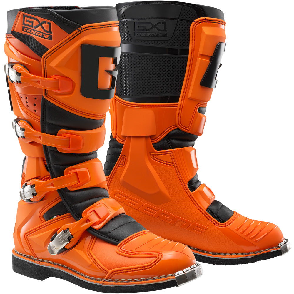 Gaerne GX-1 Boots Orange/Black - Front Side View of Pair