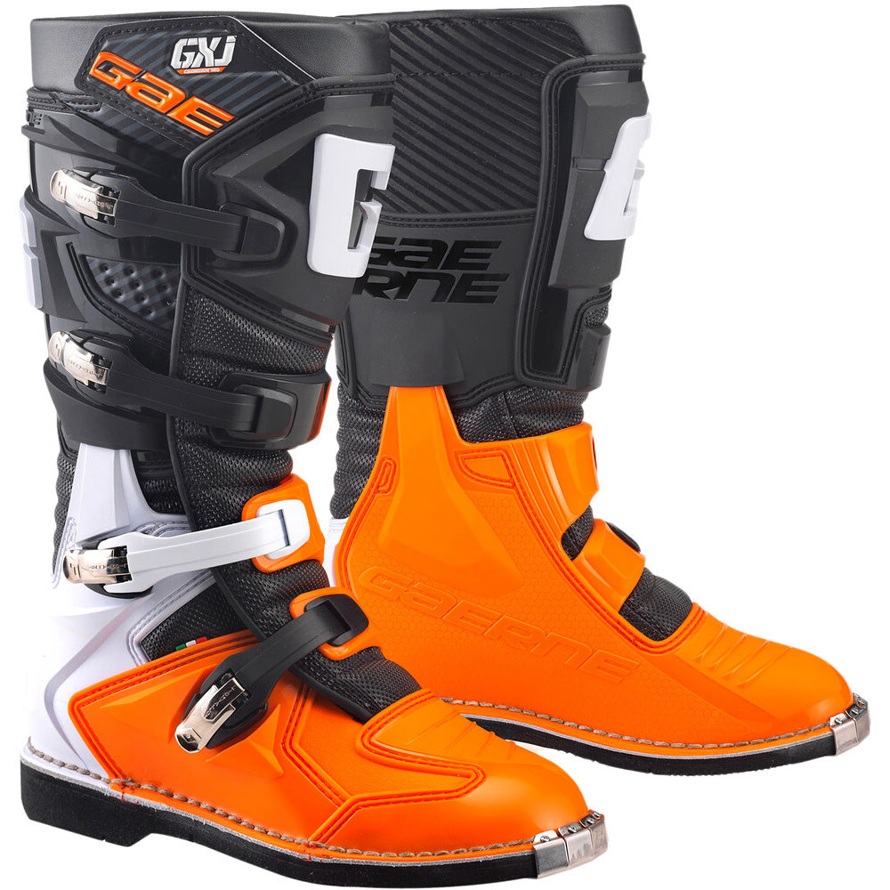 Gaerne Youth GX-J Boots Black/Orange - Front Side View of Pair