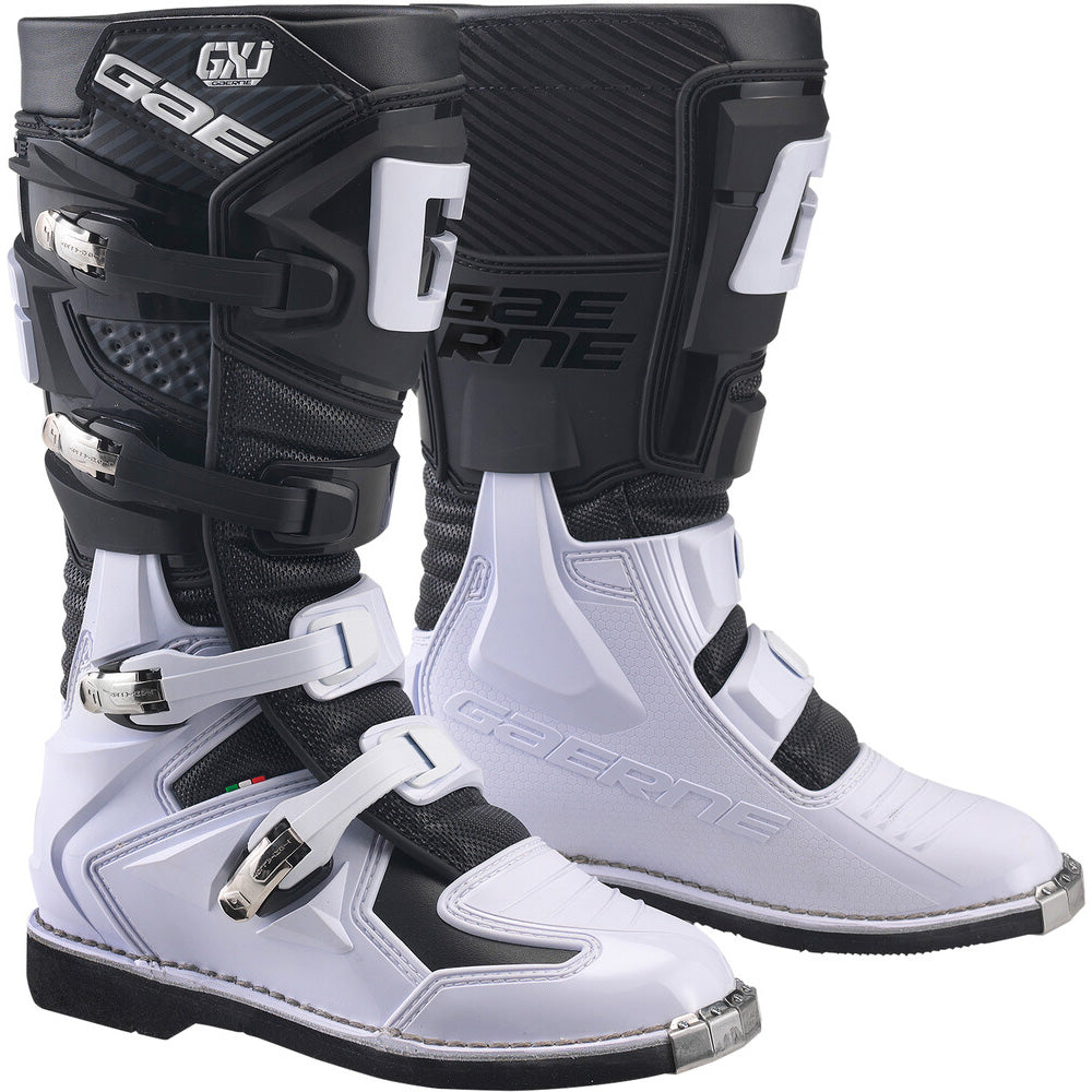 Gaerne Youth GX-J Boots Black/White - Front Side View of Pair