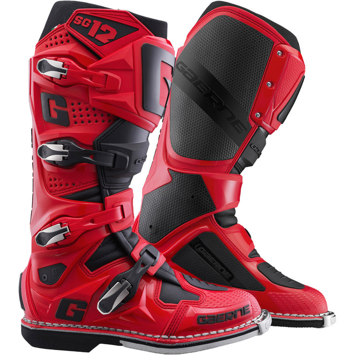 Gaerne SG-12 Boots Red/Black - Front Side View of Pair